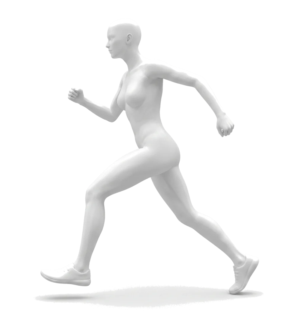 Body model highlighting seven common areas we treat